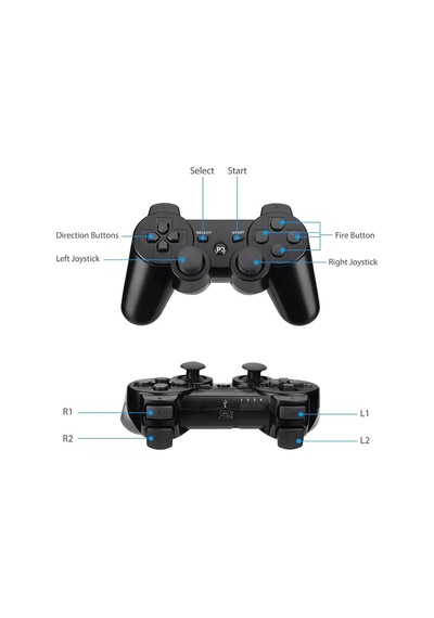 Ps3 Kablosuz Analog Oyun Kolu Dualshock Oyuncu Konsol Wireless Joystick Double Kumanda Siyah - 870718714