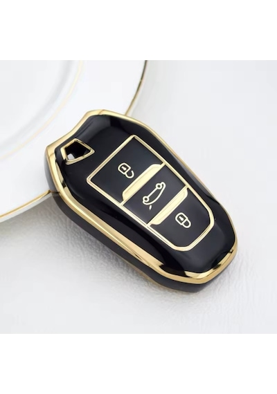 Citroen C4x Sustasız Anahtar Kılıfı Siyah-gold