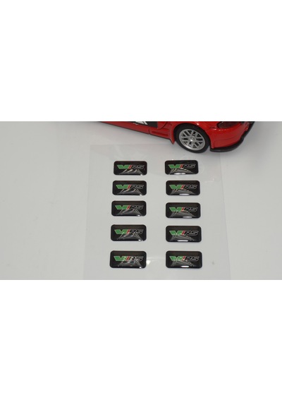Skoda VRS Logo 3D Cam Açma Torpido Konsol Ayna Çıkartma Seti