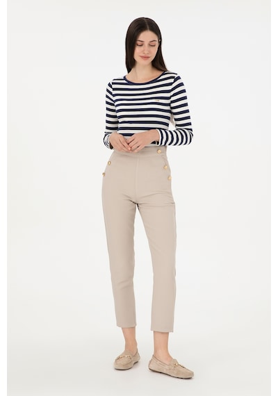 U.S. Polo Assn. Kadın Taş Carrot Fit Kanvas Pantolon 50298563-VR049