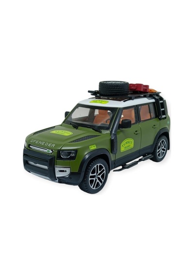 Model Araçlar - Metal Sesli Off-road Araba 22 Cm - Yeşil Yeşil