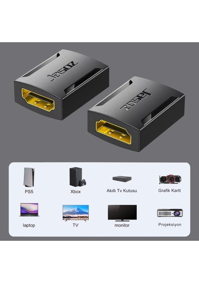 Essager Altın Kaplama 4k 60hz Hdmı To Hdmı Çevirici Hdmı Uzatma Ekleme Aparatı Hdmı Birleştirme Aparatı -