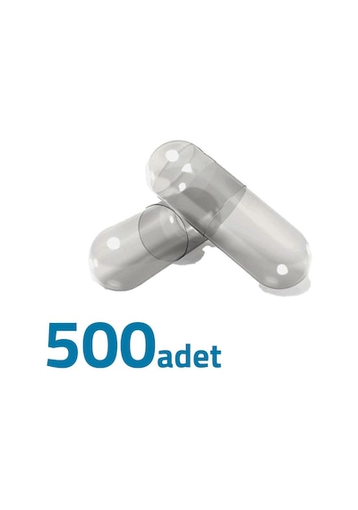 Orta Boy Şeffaf Boş Kapsülü 0'' 500 Adet-600mg Helal Sertifikalı