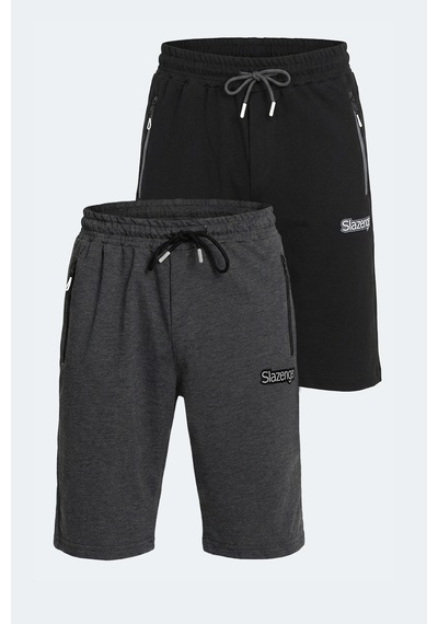 Slazenger Nagı In 2 Li Set Erkek Siyah - Koyu Gri Şort