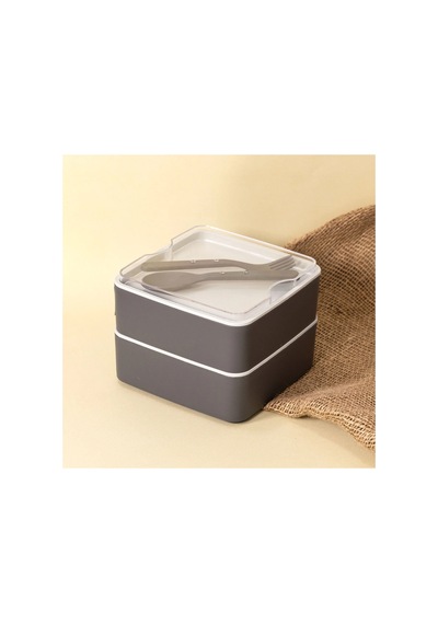 Lunch Box Beslenme Kabı 675 Ml 2 Katlı Gri