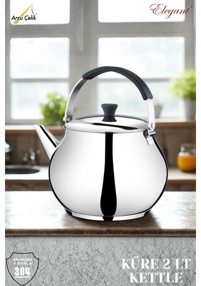 2 Lt. Küre Silikonlu Üstten Tutmalı Kettle Çelik