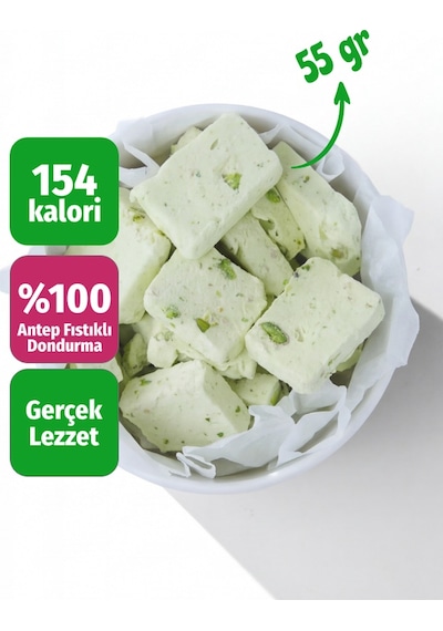 Freeze Dried Antep Fıstıklı Dondurma Kurutulmuş Çıtır Dondurma Küpleri, Fıstıklı Atıştırmalık, Astronot Dondurma 55 G