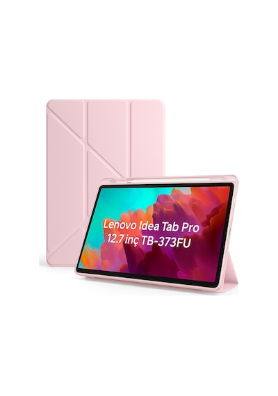 Lenovo Idea Tab Pro 12.7inç Tb-373fu Kılıf Kalem Bölmeli Trifolding Case Kılıf