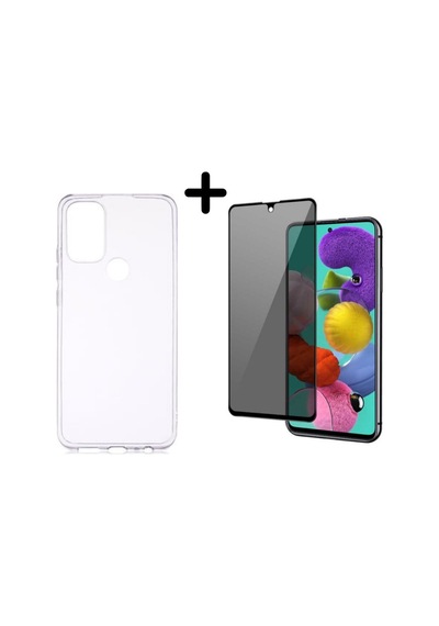Omix X500 Soft Yumuşak Silikon Telefon Kılıfı Ve Hayalet Tam Kaplayan Cam Ekran Koruyucu Col179385-şeffaf
