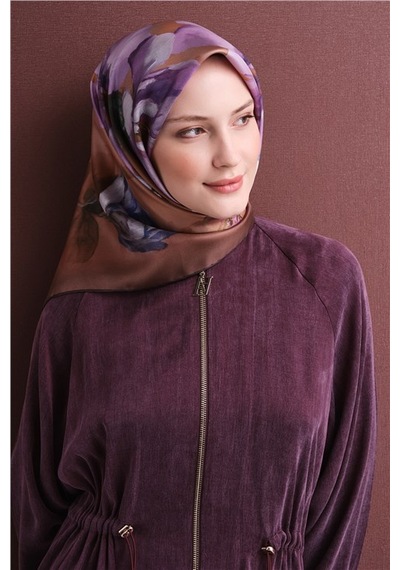 Armine Saf İpek Twill Eşarp 9611d 35 Yanık Bordo