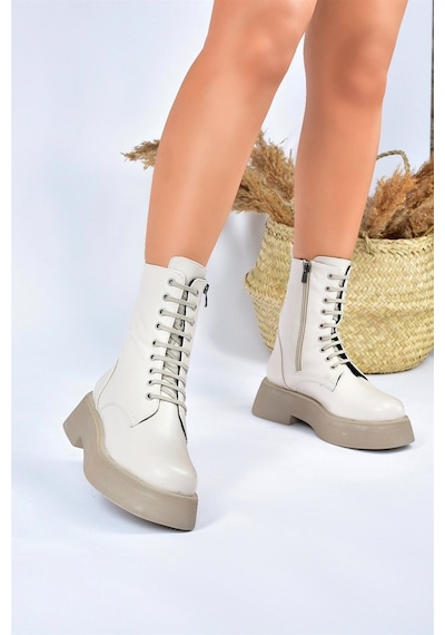 Fox Shoes Bej Kalın Tabanlı Günlük Kadın Bot Postal L610130109