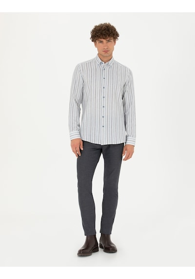 Pierre Cardin Erkek Mavi Desenli Gömlek 50275620-vr036 Mavi