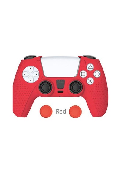 Ps5 Dualsense Kırmızı Silikon Kılıf + Analog Koruyucu
