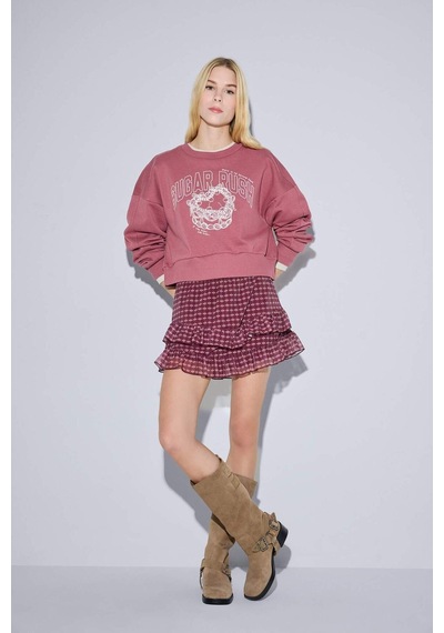 Defacto Coool Bisiklet Yaka Baskılı Sweatshirt G3197ax25wnbr363 Bordo-br363 Defacto Coool Bisiklet Yaka Baskılı Sweatshirt G3197ax25wnbr363 Bordo-br363