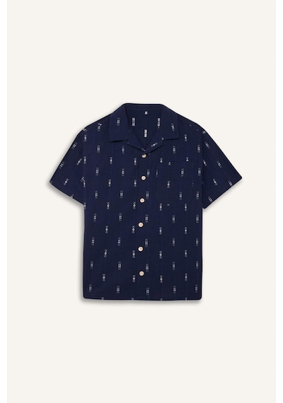 DeFacto Erkek Çocuk Oversize Geniş Kalıp Polo Yaka Brode Kısa Kollu Gömlek D8339A825SMNV248