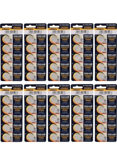 Maxell CR2032 3 V Lityum Kartela Düğme Pil 5 x 10'lu