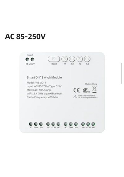 Tuya Destekli 85-250v Kuru Kontak Anahtar Beyaz