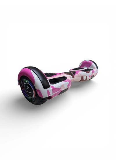 Elektrikli Kaykay Hoverboard Bluetooth Hoparlörlü 6.5 Inch Otomatik Akıllı Denge RS-S5 -Pink Camo