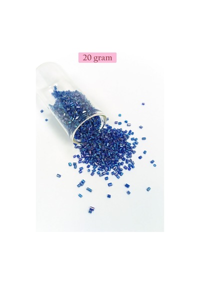 Kesme Cam Boncuk 2mm - 20 Gram - Koyu Mavi -bnc344