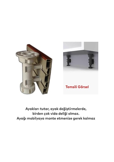 6 Adet Mobilya Baza Ayakkabılık Dolap Mutfak Tezgah Gardrop Ayağı Ayakları Bacak Tutucu Toka Klips Gri
