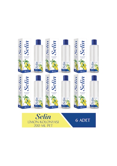Selin 80 Derece Limon Kolonyası Pet Şişe 200 ML x 6