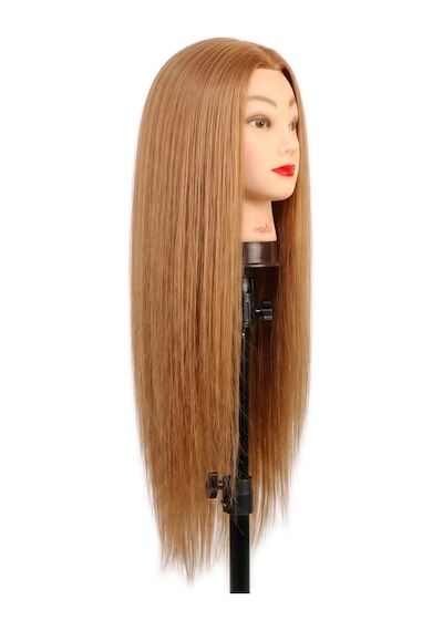 Kuaför Eğitim Mankeni / Yaki + Masa Aparatı / Karamel - Wugt-898381 Çok Renkli