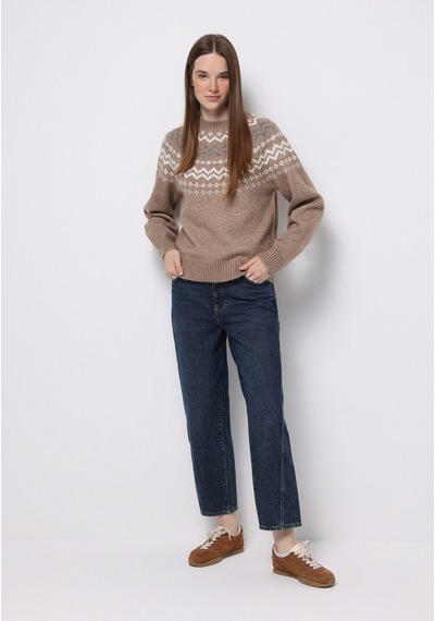 Colin's Colins Regular Fit Turtle Neck Baskılı Kadın Bej Kazak Cl1076626 Q1.v1 Lbr Light Brown Colin's Colins Regular Fit Turtle Neck Baskılı Kadın Bej Kazak Cl1076626 Q1.v1 Lbr Light Brown