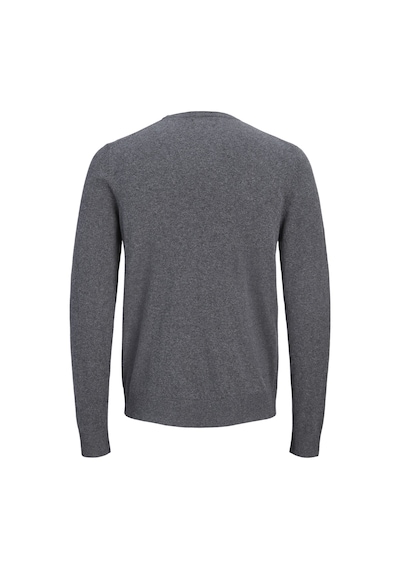 Jack & Jones Erkek Bisiklet Yaka Triko Kazak - Emil - 12208364 Dark Grey Melange