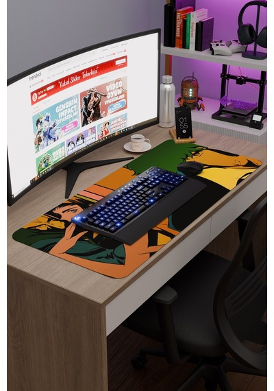Cowboy Bebop Anime V2 - 90x40 Xxl Gaming Kauçuk Kaymaz Taban Mouse Pad Fare Altlığı