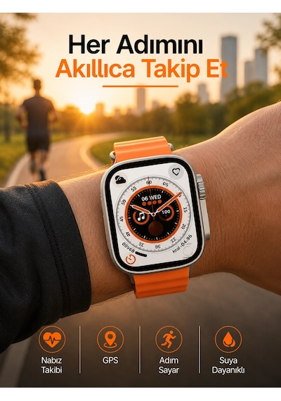 Mey İthalat Yeni Nesil Ultra Akıllı Saat Adımsayar Uyku Takibi Nabız Sensörü Yeni Nesil