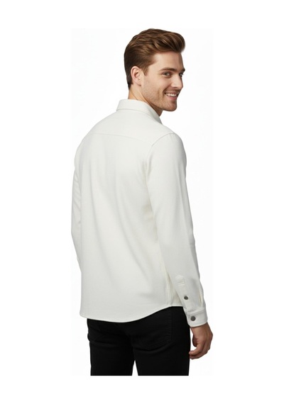 Raymons Erkek Spor Silim Fit Kanvas Tek Cepli Gömlek Bgl-st04955 Ekru