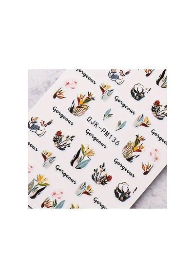 Nailist Floral Çiçekli Seri - Altın Yaldızlı Yapışkan Tırnak Sticker Nail Art Tırnak Dövmesi 77069756