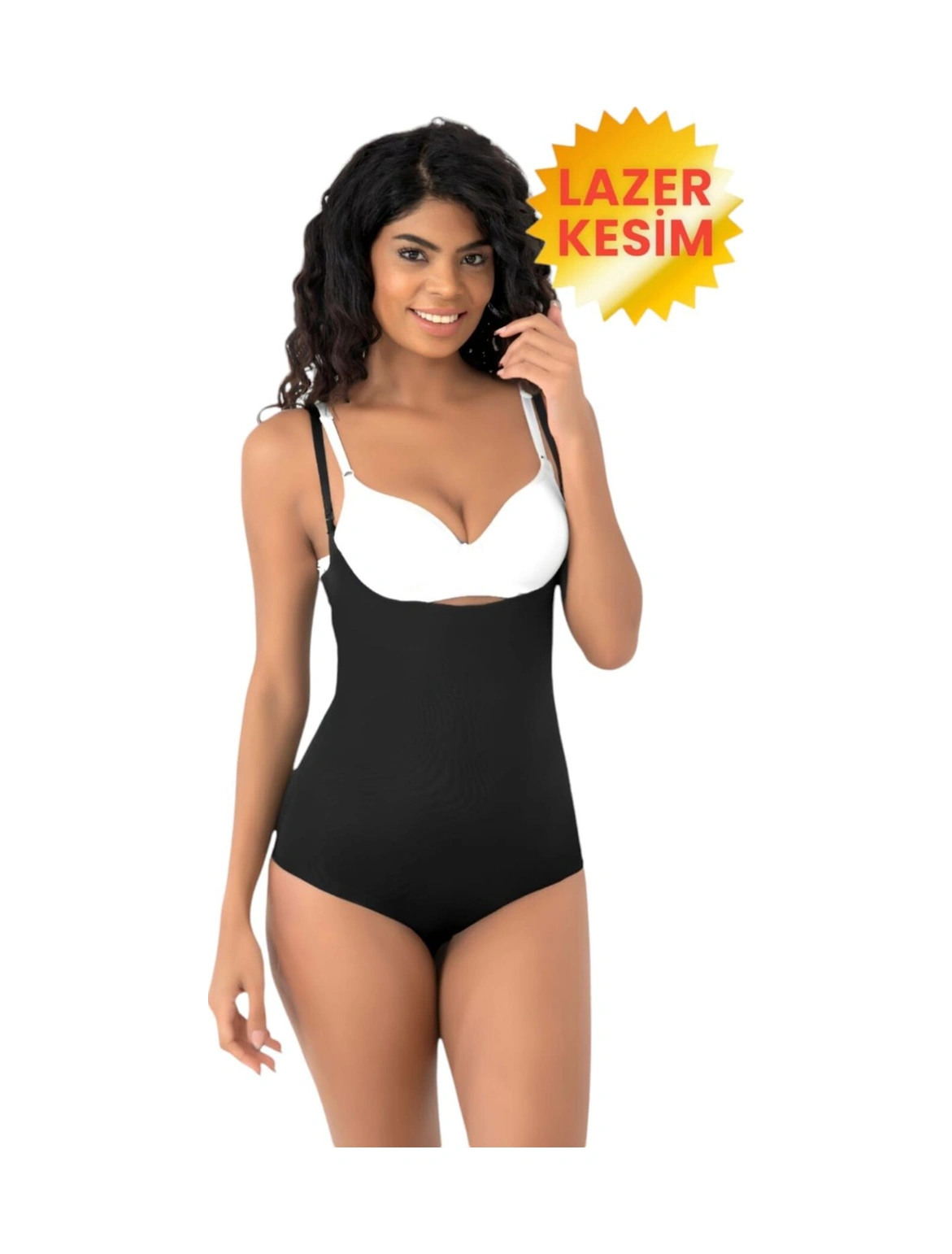 Tezzgelsin Kadın Lazer Kesim Ve Toparlayıcı Göğüs Altı Askılı Body Korse 3'lü Set Siyah