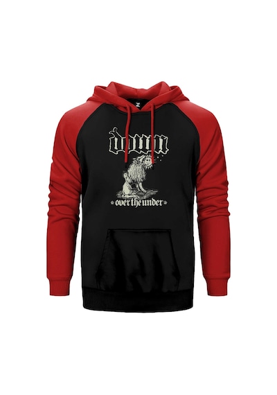 Down İii Over The Under Kırmızı Renk Reglan Kol Kapşonlu Sweatshirt Kırmızı