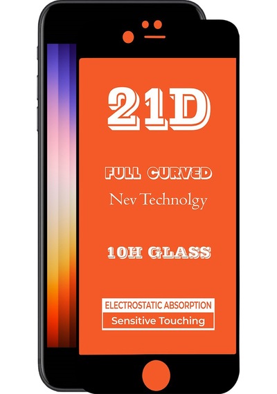 Apple Uyumlu   iPhone SE 3 2022 ile Tam Kaplayan 21D Temperli Ekran Koruyucu Cam