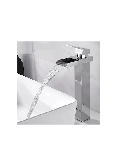 Rena Design Krom Çanak Lavabo Bataryası Havza Model Uzun/yüksek Lavabo Musluğu Çift Girişli Armatür