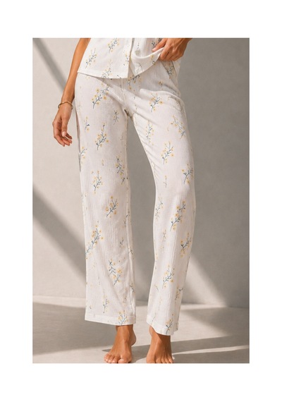 Fit Women Kadın Klasik Doğal Düğme Gece Çok Renkli Pijama Takımı