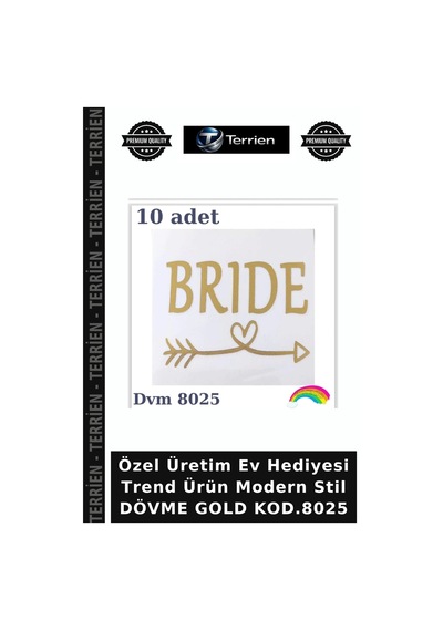 Özel Üretim Ev Hediyesi Trend Ürün Modern Stil Dövme Gold Kod.8025