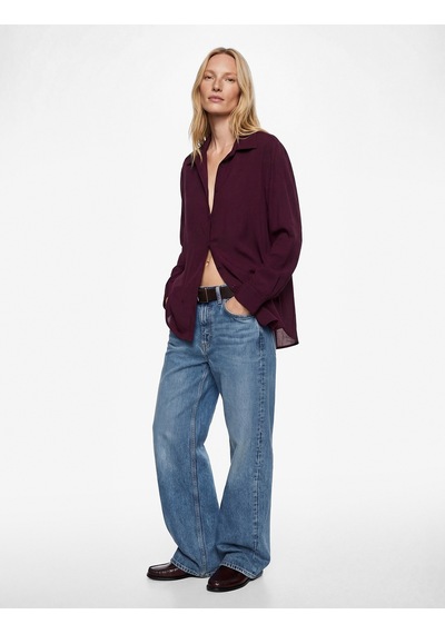 Koton Modal Kumaş Regular Fit Uzun Kollu Klasik Yaka Gömlek Bordo 6sak60127pw