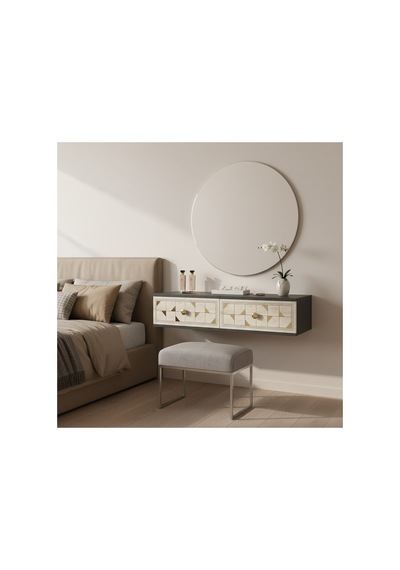 Da1207atg Moka Dresuar Ve Antre Rafı Antrasit-traverten-gold 120cm Antrasit - traverten - Altın