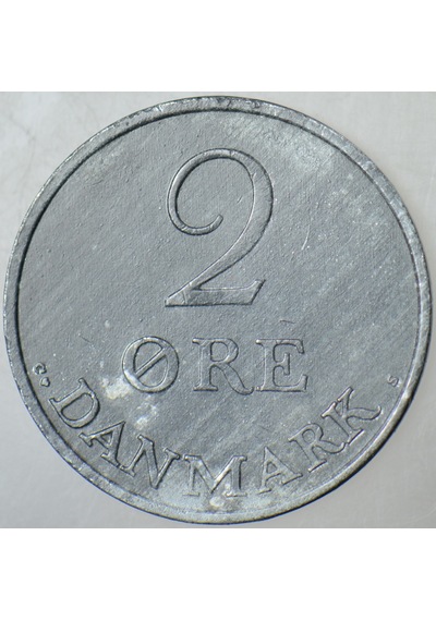 Danimarka 2 Öre 1957 Çinko.