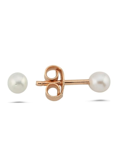 4,5 Mm Doğal İnci Erkek Küpe Rose Gümüş