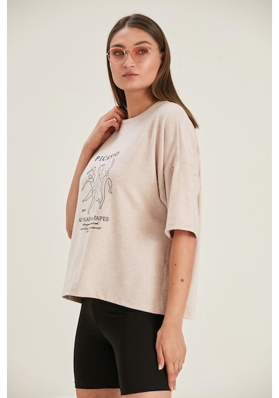 Alexandergardı Oversize Baskılı Kadın T-Shirt (B22-32000)