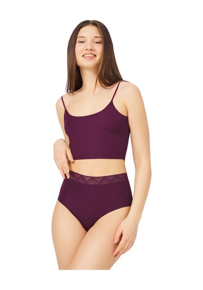 Cottonhill Basic Yüksek Bel Lazer Kesim Bikini Külot 5'li Paket Asorti 1 Çok Renkli