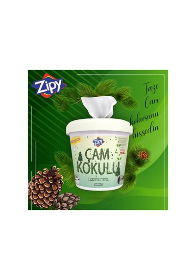 300 Adetli Zipy Çam Kokulu Islak Kova Mendil Yüzey Temizleyici Havlu 6'li Paket 6'lı Set