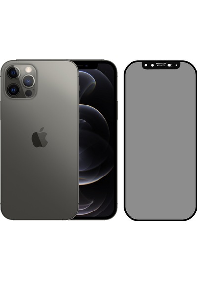 Apple Uyumlu   iPhone 12 / 12 Pro Kamera Kapatmalı 5d Hayalet Privacy Cam Ekran Koruyucu