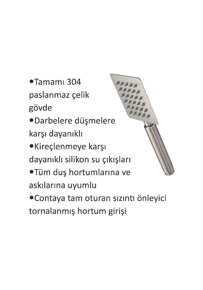 Paslanmaz Çelik Duş Başlığı, Darbeye Dayanıklı, Kırılmaz, Kirece Dirençli