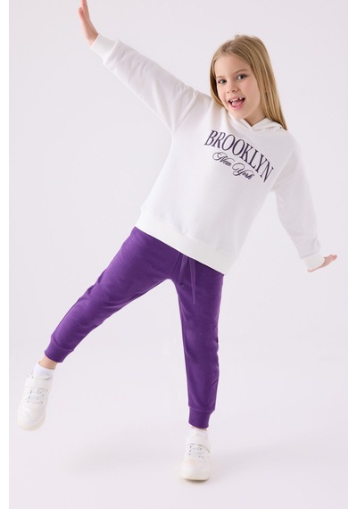 Rolypoly Kız Çocuk Beyaz Eşofman Takımı Rp3483-c-v1 Beyaz