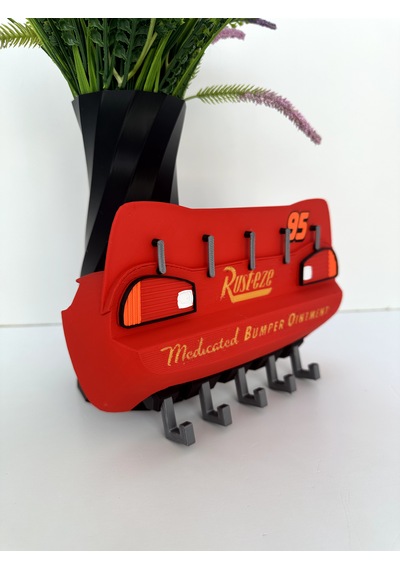 3d Baskı Anahtarlık Askısı Şimşek Model Kırmızı