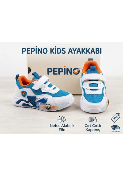 2185 Pepino Çocuk Ayakkabı Saks-beyaz